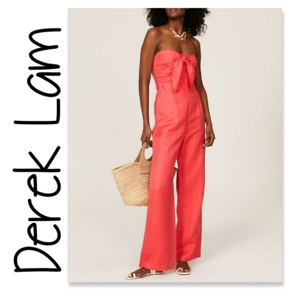 NWOT Derek Lam Collective Red Strapless Jumpsuit - Picture 1 of 12